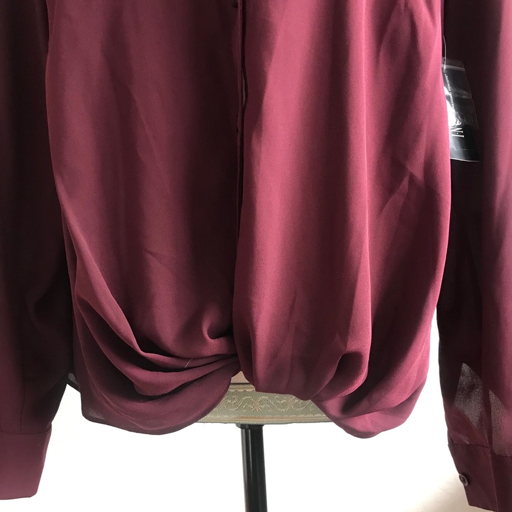INC blouse, lovely burgundy, size M NWT - Picture 2 of 5
